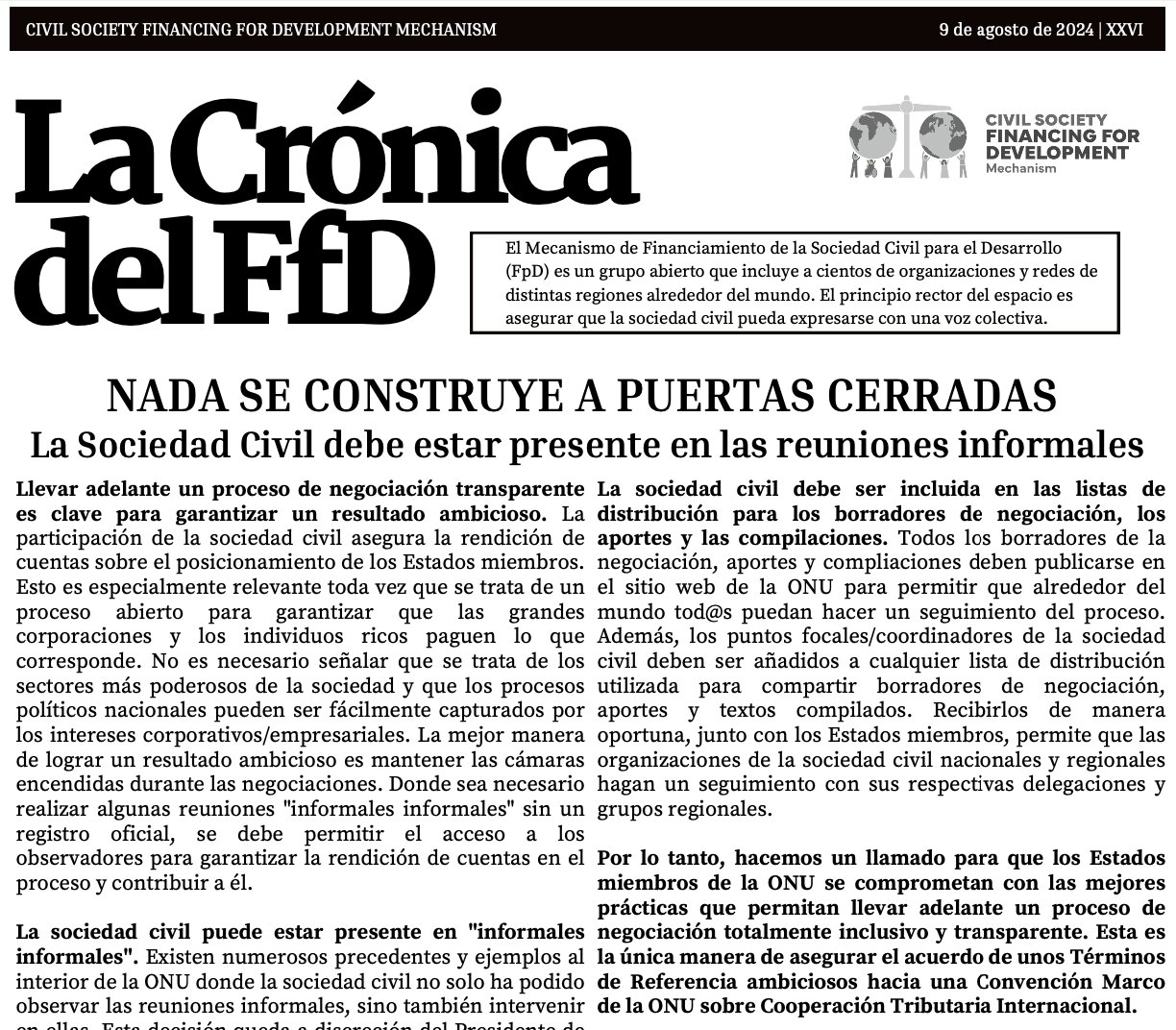 La Crónica del FfD: 9 de agosto